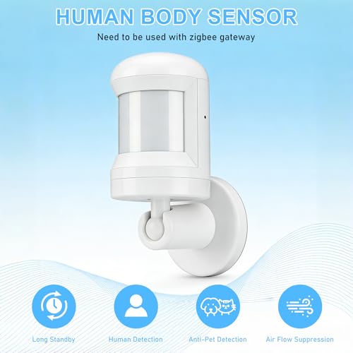 Sensor de movimiento, sensor de movimiento inteligente ZigBee PIR para sistema de alerta, mini sensor de contacto inalámbrico para automatización del hogar inteligente, ángulo de detección de 150° - imagen 3