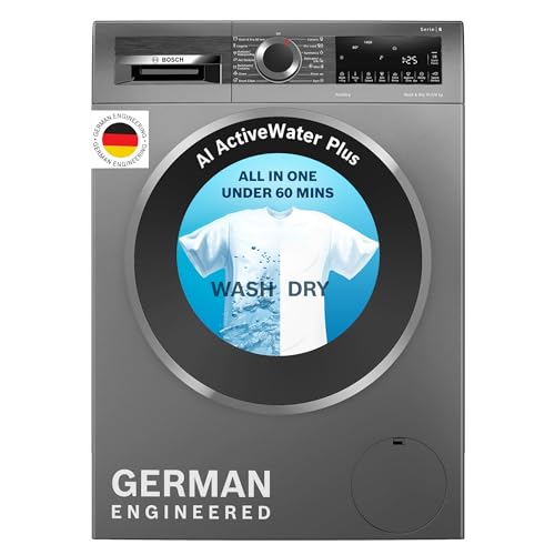 Image of Bosch 10.5 /6 KG Inverter Fully Automatic Front Load Washer Dryer (WNA2E4U1IN, 1400 RPM, 14 Wash Programs, LED touch display, Wash & Dry in 60 Mins, Cast Iron Grey)
