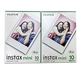 富士フイルム チェキ インスタントカラーフィルム Fuji film instax mini 1パック(10枚） ((10枚入り)×2個セット) ◇自社名入りシール付『skymizuki』