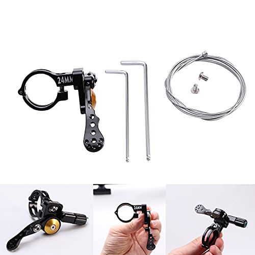 Levier de vitesse pour tige de selle VTT en alu noir avec clé pour guidon 22,2-24mm