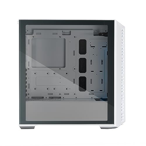 Cooler Master MasterBox 520 - Boîtier PC Moyen Tour Chassis ATX, 4 x Ventilateurs Préinstallés, Plusieurs Configuration du Flux d'air, Panneau Avant & Latéral Verre Trempé, Contrôleur ARGB - Blanc