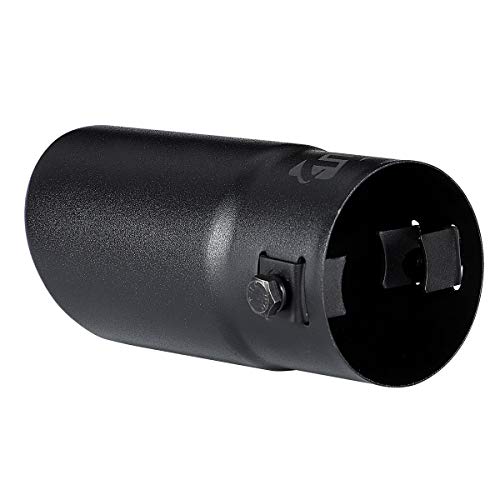 Black Exhaust Tip - Fit 1.5 To 2 Inch Exhaust Tail Pipe Diameter- Black Coated Stainless Steel - Car Muffler Tips #TOP2