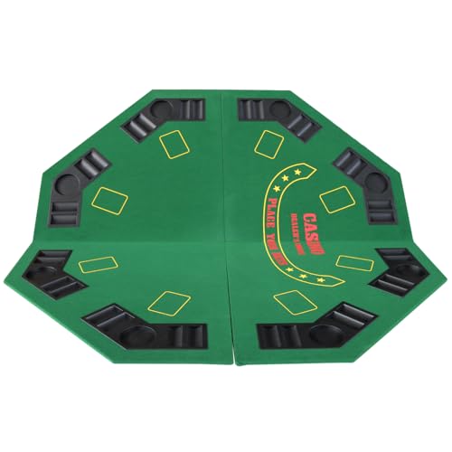 Mesa de poker plegable octogonal con portavasos y bandejas miniatura 4