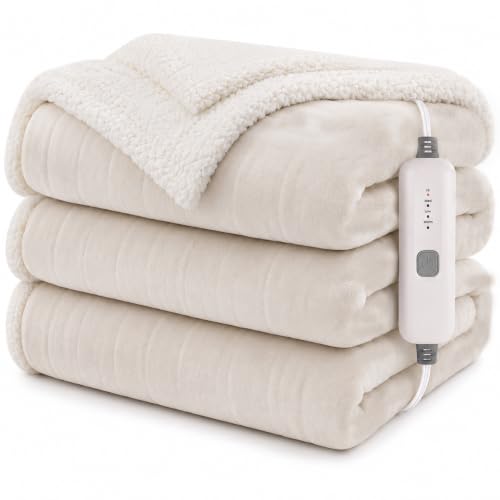BRILLIO Electric Heated Blanket 50"×60" Throw Size,…
