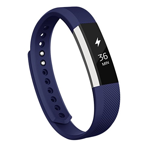 AK for Fitbit Alta Bands, Replacement Bands for Fitbit Alta/Alta HR with Metal Clasp (Blue,Large)