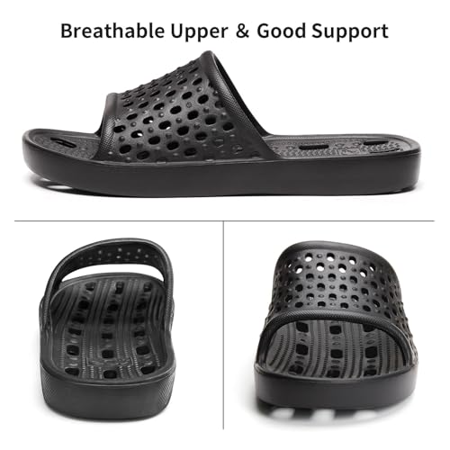 Image of Xomiboe Shower Shoes Men Quick Drying Women Shower Sandals Non-Slip Comfortable House Slippers Bathroom Hotel Flip Flops Slides With Students Gym