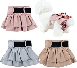 wegreeco Dog Diapers Female (3 Pack), Highly Absorbent Dog Diapers for Female Dogs, Washable Dog Diapers for Dogs in Heat, Incontinence, or Excitable Urination (Morandi, Small)