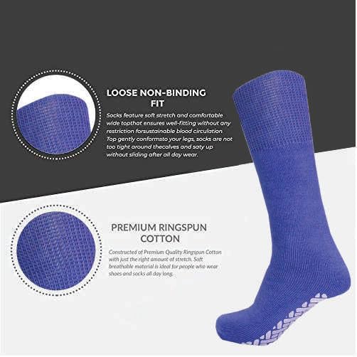 Miniatura 4 de Diamond Star Anti Skid Socks - Non Slip, Non Binding With Grips - Hospital Diabetic Tube Socks For Women