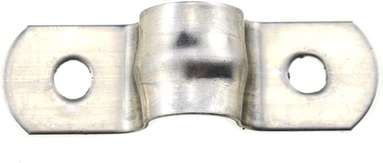 Hahiyo Two Holes Pipe Tube U Bracket Clamps 10MM Heavy Duty No Rust Shiny Strong Resist Wind No Sharp Rigid Strap Clip Conduit Ring 304 Stainless Steel for Fixing Supporting Decorating 10pcs