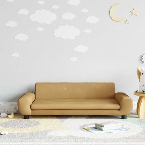 Genérico Sofá para niños de Terciopelo marrón 100x54x33 cm,Mobiliario para bebés y niños pequeños-3196384