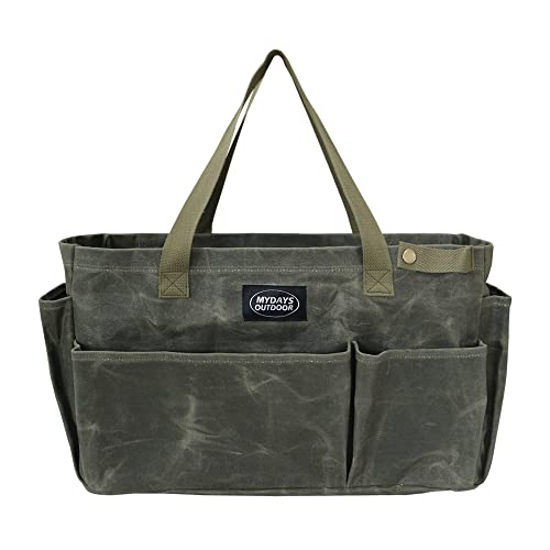 Portable Waxed Canvas Garden Tool Bag β Army-Green