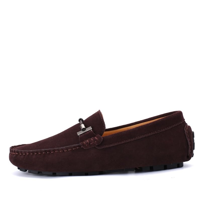 Mens Loafers Shoe Square Toe Nubuck Leather Driving Style Loafer Slip Resistant Anti-Slip Flexible Prom Slip-on2