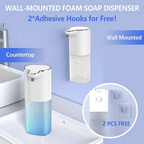 Automatic Foaming Soap Dispenser Touchless And Rechargeable Countertop & Wall-Mounted Soap Dispensers,0.2S Smart Infrared Sensor Hands-Free Foam Soap Dispenser With Large Capacity 400Ml/13.5Oz White #TOP2