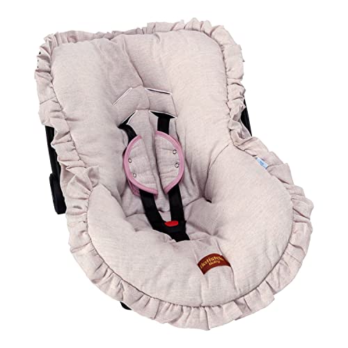 Batistela Baby Capa Bebe Conforto Linho C/Protetor Cinto Rose