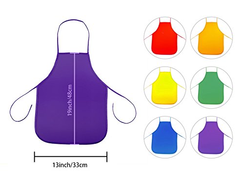 Lyivssuy Children's Artists Fabric Aprons - Classroom,Kitchen, Community Event, Crafts & Art Painting Activity. Safe Clean 12 Pack Assorted Colors #TOP2