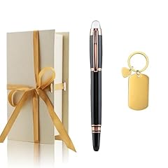 Yastar Penna a rullo personalizzata con portachiavi personalizzato, penna aziendale - Penne da ufficio personalizzate con confezione regalo, incisione con il tuo nome o messaggio, regalo per banca