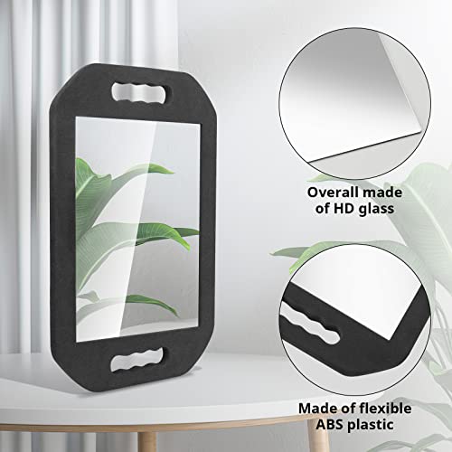 Mineloff Drop-Proof Hand Mirror With Double Handle, Large Rectangular Hand Held Mirror -(16"X10") Largehand Mirrors With Handle For Salons And Beauty Salons, Light Salon Hair Mirror(Black) #TOP2