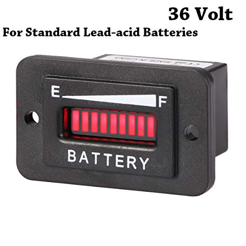 SEARON 36 Volt LED Battery Indicator Meter Guage for Golf Cart Solar Panel Marine(NOT Works on Trojan Batteries & Trolling Motor Batteries)