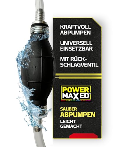 Power Maxed Kühlwasser Absaugpumpe – Handpumpe für Kühlmittel & Öl mit Rückschlagventil & Easy-Fix Stecksystem – Ideal zum Abpumpen & Umfüllen im KFZ vor der Anwendung von Steel Seal