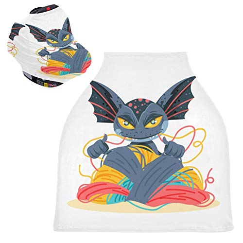 かわいい誕生ドラゴンベビーカーシートカバーキャノピー伸縮性看護カバー幼児用母乳の男の子の女の子のための通気性防風冬のスカーフ