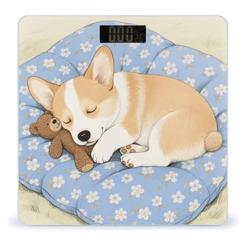 Báscula digital de baño Corgi Puppy con pantalla LED miniatura 1
