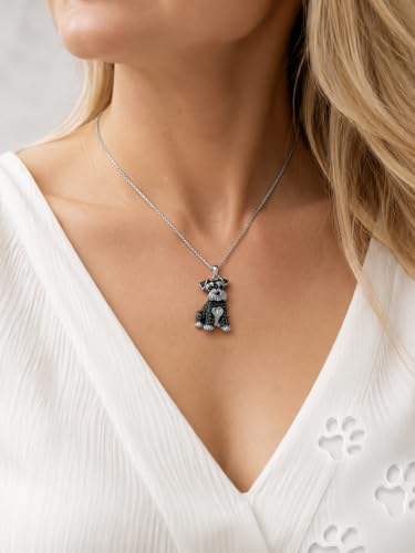 14K Gold Dog Breed Necklace For Women, Simulated Diamond Puppy Pendant Necklace, Memorial Jewelry Gift For Dog Mom Lovers Birthday Valentine's Mother's Day Christmas - Image 5