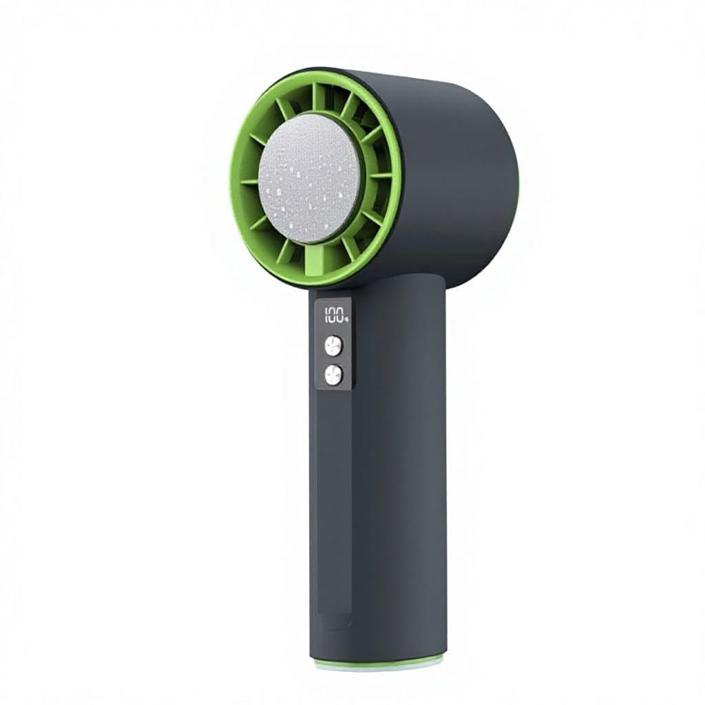 TechPride Portable Handheld Turbo Fan with Semiconductor Refrigeration, 2600mAh Battery, 200 Speed Settings, LED Display, Multicolor (Black)-image-11