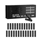 8mm Glass Tips Black 25 Pack | Reusable Borosilicate Glass Filters for Rolling Machines | Durable, Easy-to-Clean