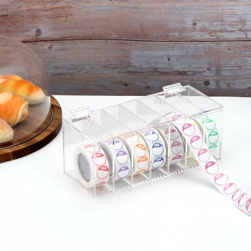 Image of Acrylic Transparent Adjustable Label Dispenser 7-Slot