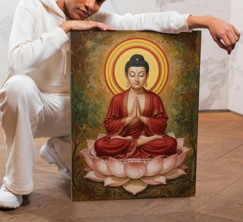 Image of ArtX Canvas Buddha Paintings For Living Room, Big Size Canvas Painting For Living Room, Bedroom, Multicolor, Abstract, 58.0 X 45.0 cm, Set of 1
