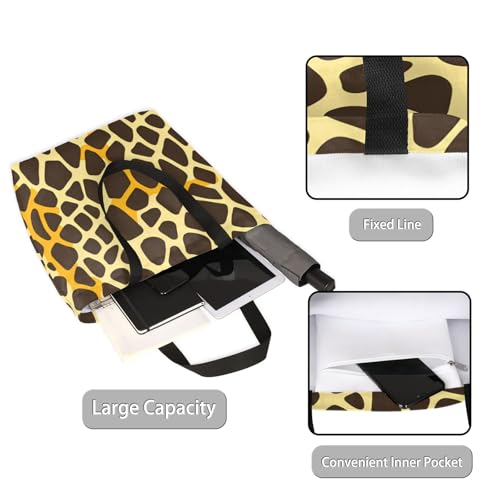 Rainbow Leopard Large Opening Canvas Tote Bag with Interior Pocket Woman Gifts2