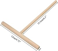 Vista 2 de Hemoton Esparcidor de crepé en forma de T de madera natural Herramienta en forma de T para crepes Crepe de madera Crepe Maker Herramienta para hacer