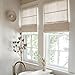TWOPAGES Linen Roman Shades for Windows Custom Cordless Blinds for Indoor Windows,French Doors,Bedroom, Living Room, Bathroom(Sand Beige, Custom Made)