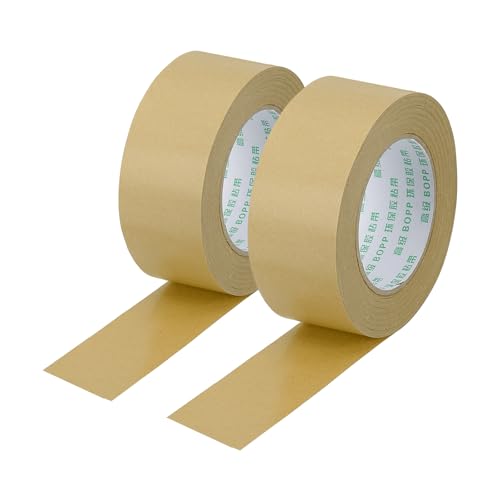 PATIKIL 1.9' X 55 Yardas Cinta De Embalaje Marrón 2 Rollos Cinta Kraft Resistente Cinta Engomada De Papel Para Sellado De Cajas De Cartón Envíos Mudanzas Enmascarado