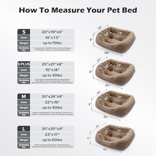 Image of Dog Bed Medium Size, Orthopedic Warming Soft Calming Sleeping Durable with Anti-Slip Bottom