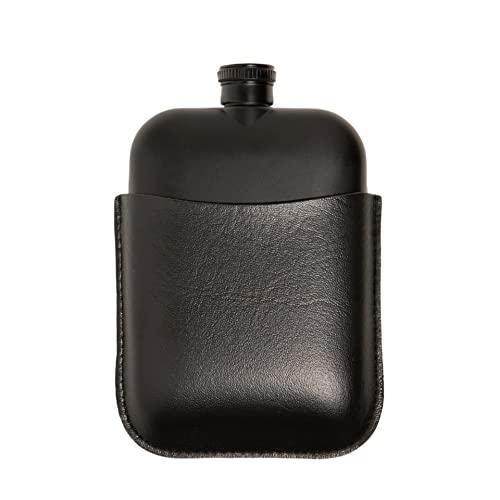 Soboho 8Oz Leather Flask Gift Set Matte Black- Box Includes Flask, Funnel, And Shot Glasses - Perfect For Camping Flask, Groomsmen Gifts, Or Whiskey Flask - Flasks For Liquor For Men - Hip Flask Set #TOP1