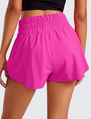 Image of CRZ YOGA Ruffle Skirt Overlay Athletic Shorts | High Waisted, Quick Dry, Lightweight, Flowy, A Zip Pocket, for Women