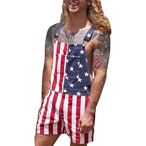 Men's American Flag Dungarees with Pockets Cover