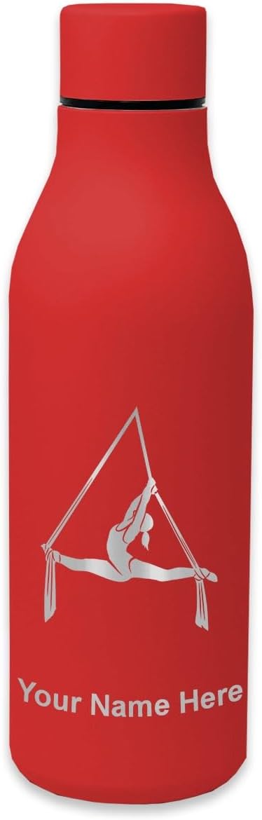 LaserGram Double Wall Stainless Steel Water Bottle, Aerial Silks, Personalized Engraving Included