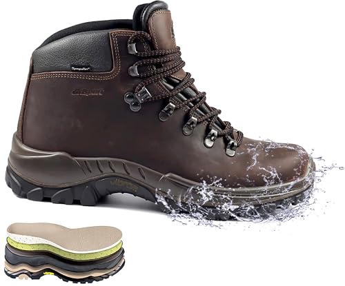 Generico Trekking Botas de escalada para hombre, impermeables, soporte del talón 10353 Made in Italy, Marrón Dakar, 47 EU