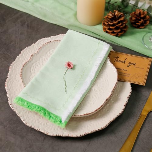 Servilletas de Tela Vintage con Doble Borla 18x18 Pulgadas Pack x6 miniatura 2