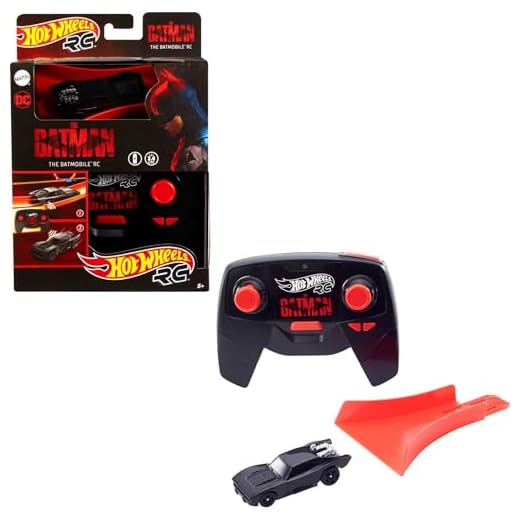Hot Wheels RC 1:64 Scale The Batman Batmobile, Remote-Controlled Vehicle from The Movie, USB Rechargeable Controller, On or Off Track Racing, Gift for Fans of Cars & Comics & Kids 5 Years Old & Up