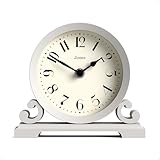 JONES CLOCKS® Saloon Reloj de repisa | Diseño Tradicional de Doble Desplazamiento pequeño | Gris | Estilo clásico contemporáneo para Escritorio, Mesa, estantería o mesita de Noche