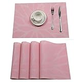 Einfach zu reinigen - Dieses Tischset ist nicht einfach zu beflecken und einfach mit Seife und Wasser von Hand zu reinigen, lassen Sie Ihr Leben leichter.