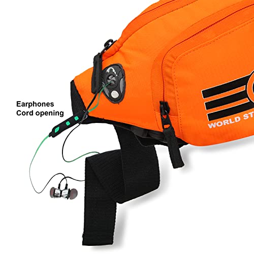 Image of Waist Bag for Men & Women, Slim Fanny Pack Casual Sling Shoulder Chest Pack with Adjustable Strap for Walking, Cycling, Running, Hiking Hold Phones, Keys, Cards (Orange)
