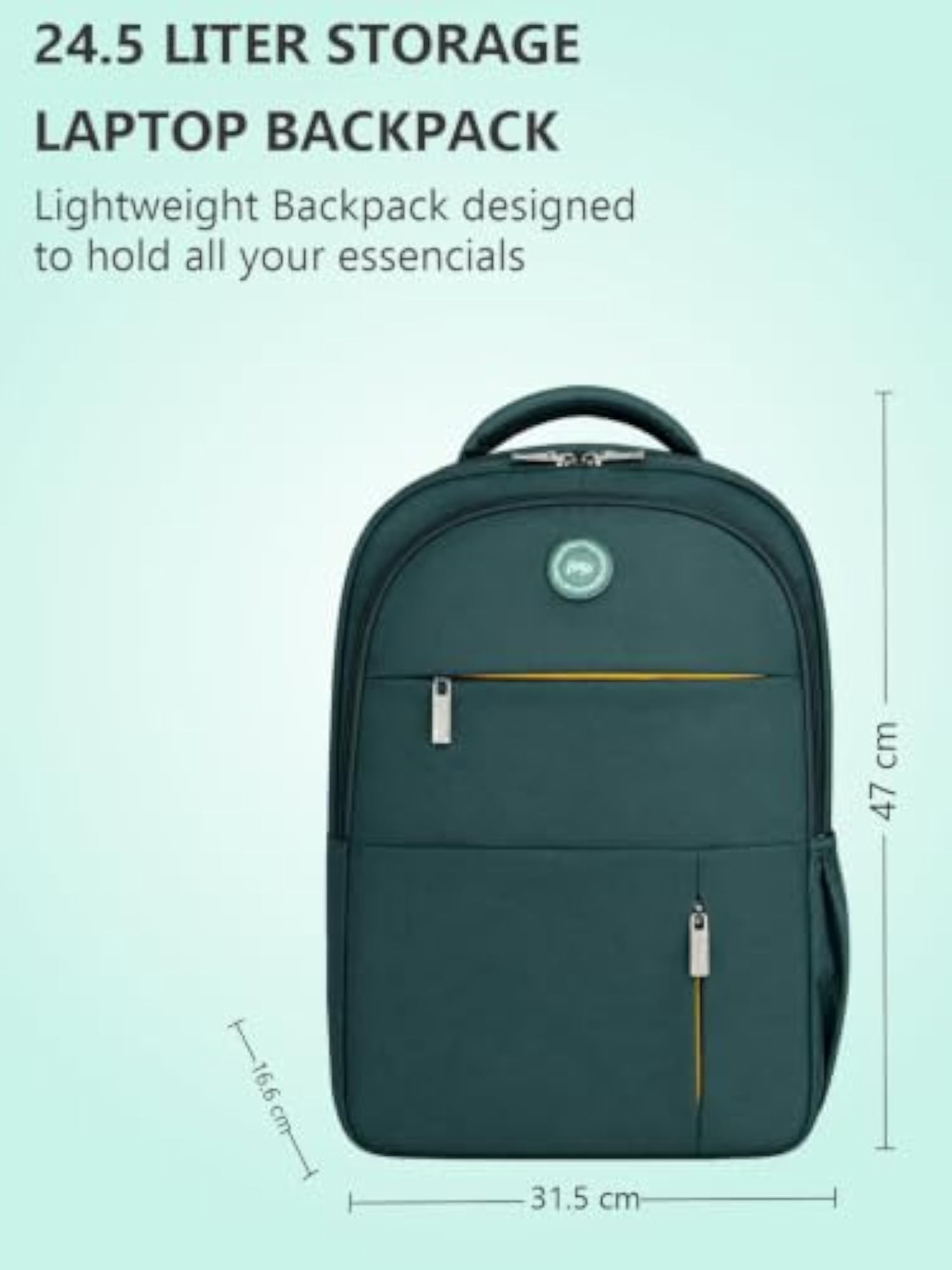 Pearlbags Den 20L Solid Backpack, Water Resistant