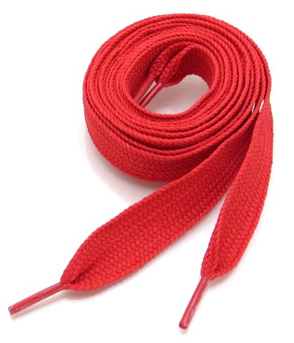 Image of BUCKLE CITY Thick Flat 3 /4 inch Wide Shoelaces Solid Color Strings for All Shoe Types - Chunky Fat Laces for Sneakers, Boots