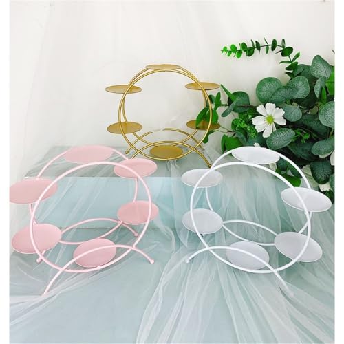 Support à gâteaux avec roue en métal noir robuste pour buffet chic - 6