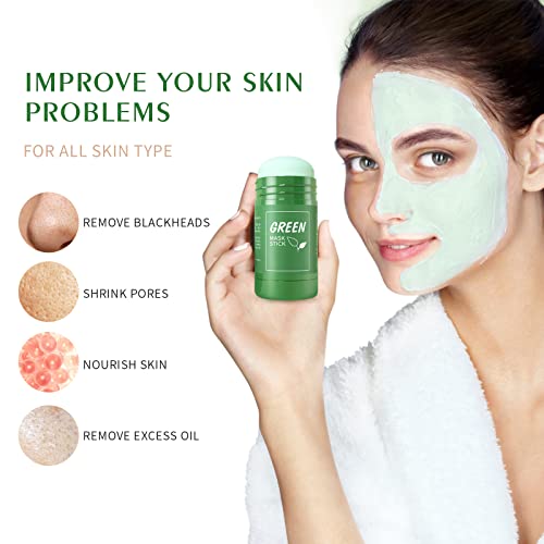 Poreless Deep Cleanse Green Tea Mask Stick, Green Mask Stick Blackhead Remover, For Face Moisturizing, Deep Pore Cleansing, Removes Blackheads Green Tea Mask For All Skin Types #TOP2