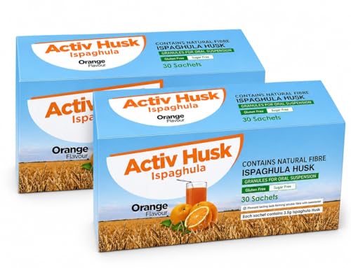 Activ Husk Ispaghula Husk Orange Drink Sachets | Contains Natural Fibre | Pack of 30 (2)